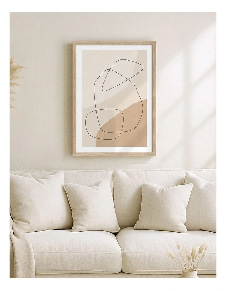 Graphic Shapes Art Print Frame in Natural image 2