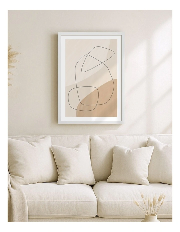 Graphic Shapes Art Print Frame in White image 2