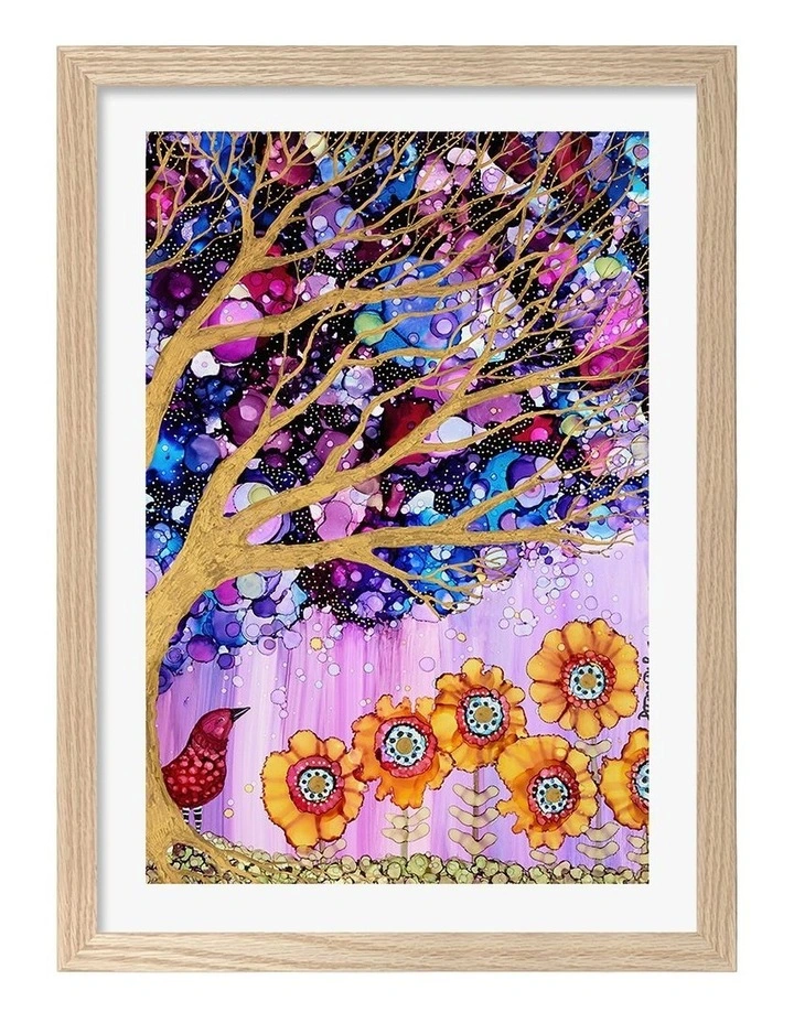 Australian Made Hello Art Print Natural Frame image 1