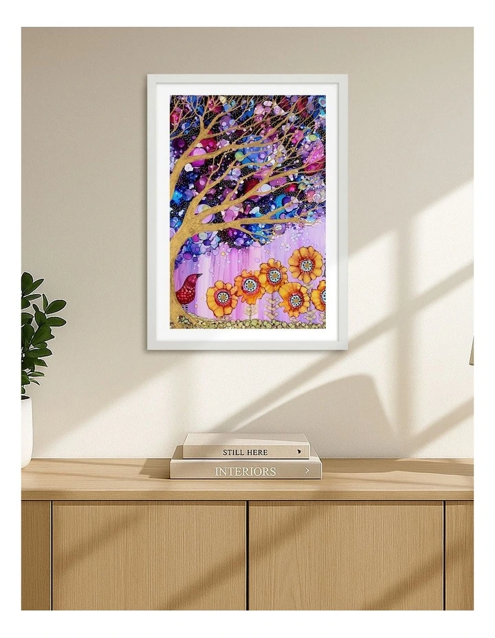 Australian Made Hello Art Print White Frame image 2