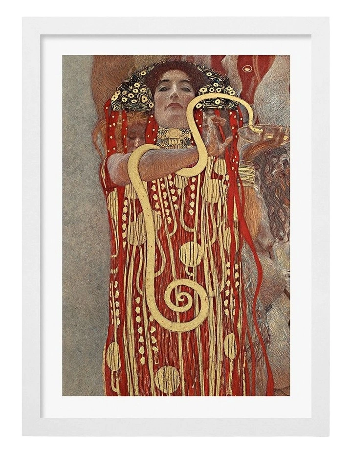 Australian Made Hygieia (Klimt) Art Print White Frame image 1