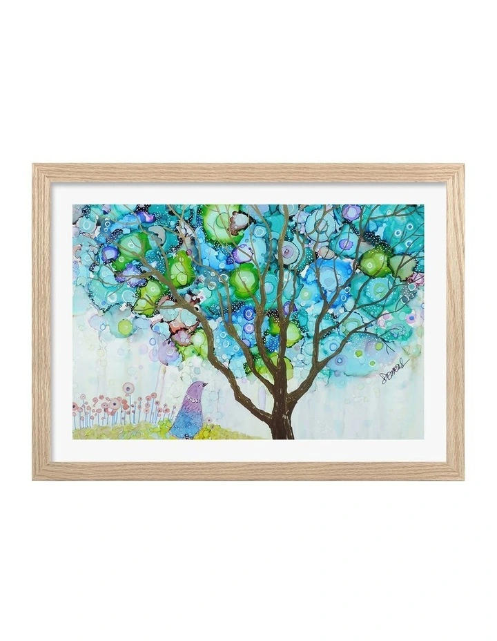 Australian Made I Am Peace Art Print Natural Frame image 1