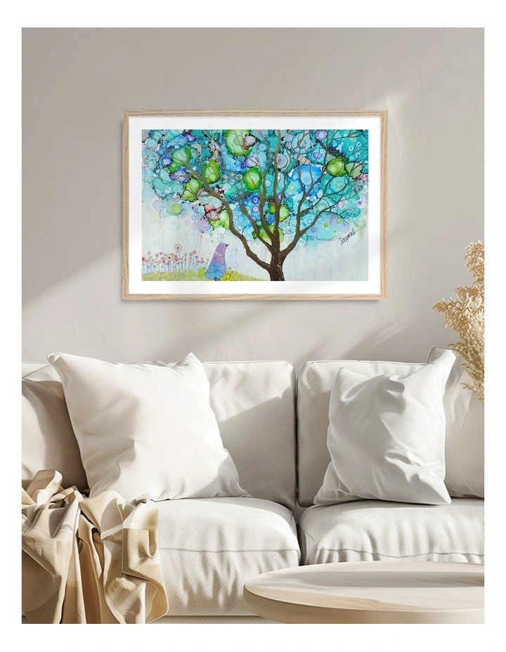 Australian Made I Am Peace Art Print Natural Frame image 2