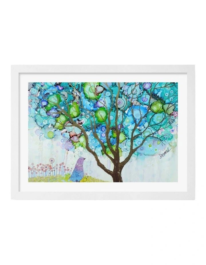 Australian Made I Am Peace Art Print White Frame image 1