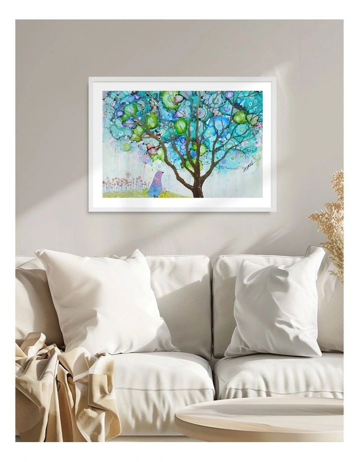 Australian Made I Am Peace Art Print White Frame image 2