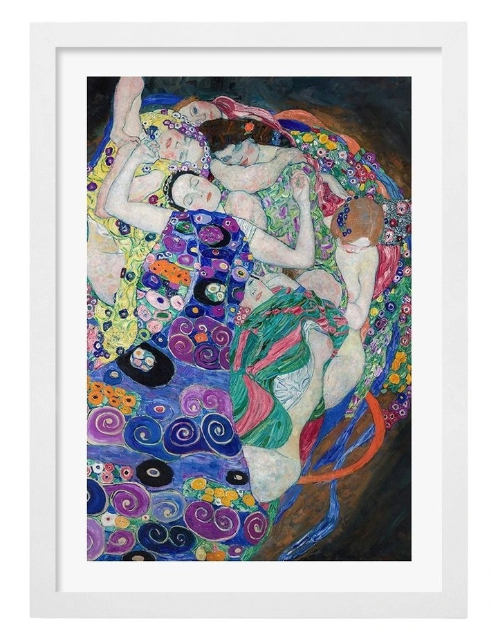 Australian Made The Maiden (Klimt) Art Print White Frame image 1