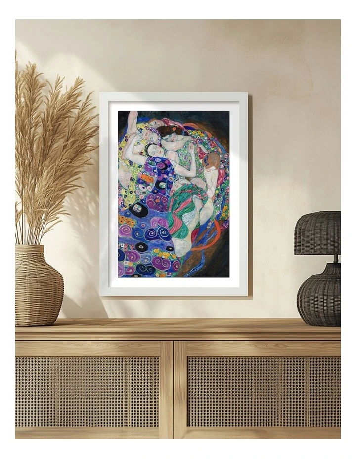 Australian Made The Maiden (Klimt) Art Print White Frame image 2
