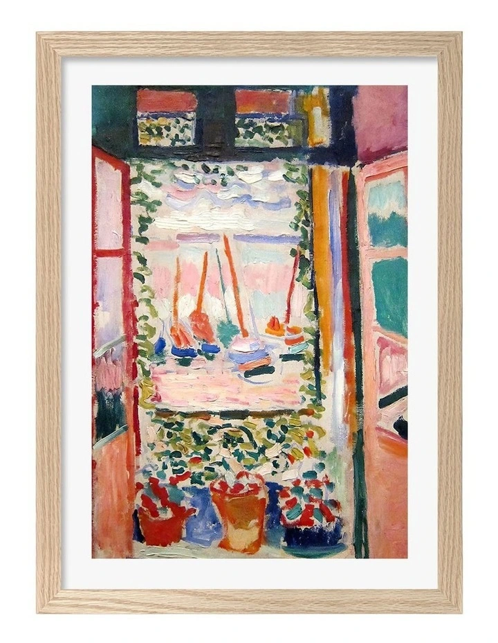 Australian Made Matisse The Open Window Art Print Natural Frame image 1