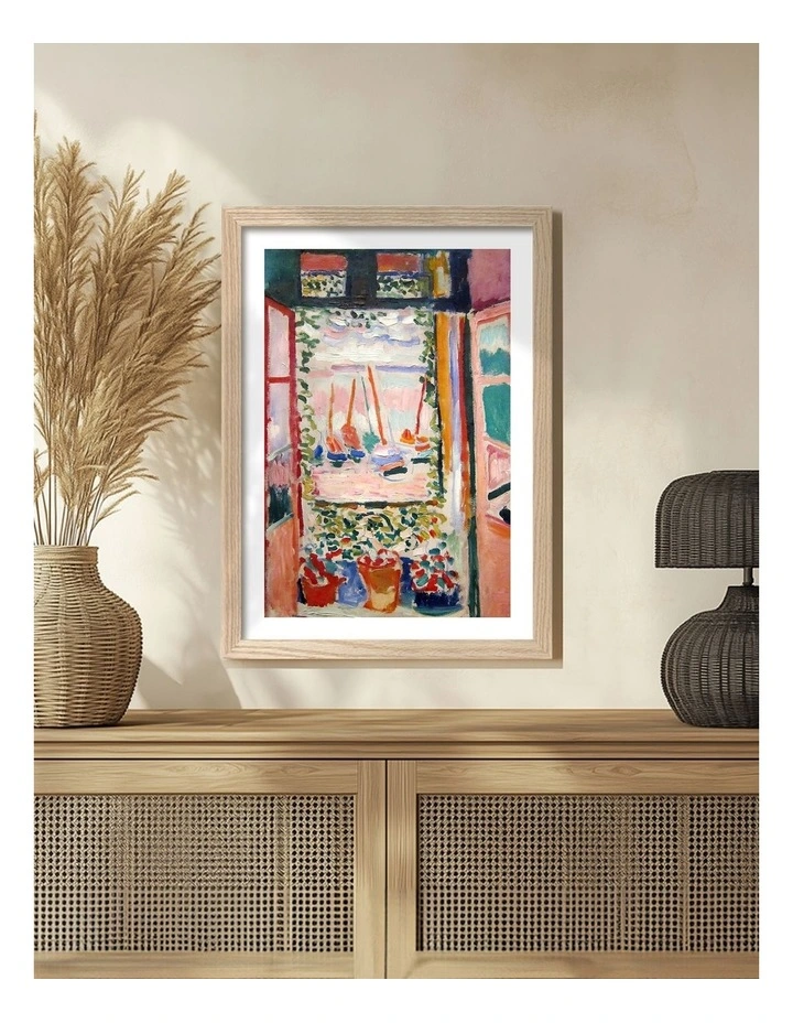 Australian Made Matisse The Open Window Art Print Natural Frame image 2