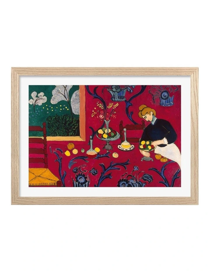 Australian Made Matisse The Red Room Art Print Natural Frame image 1