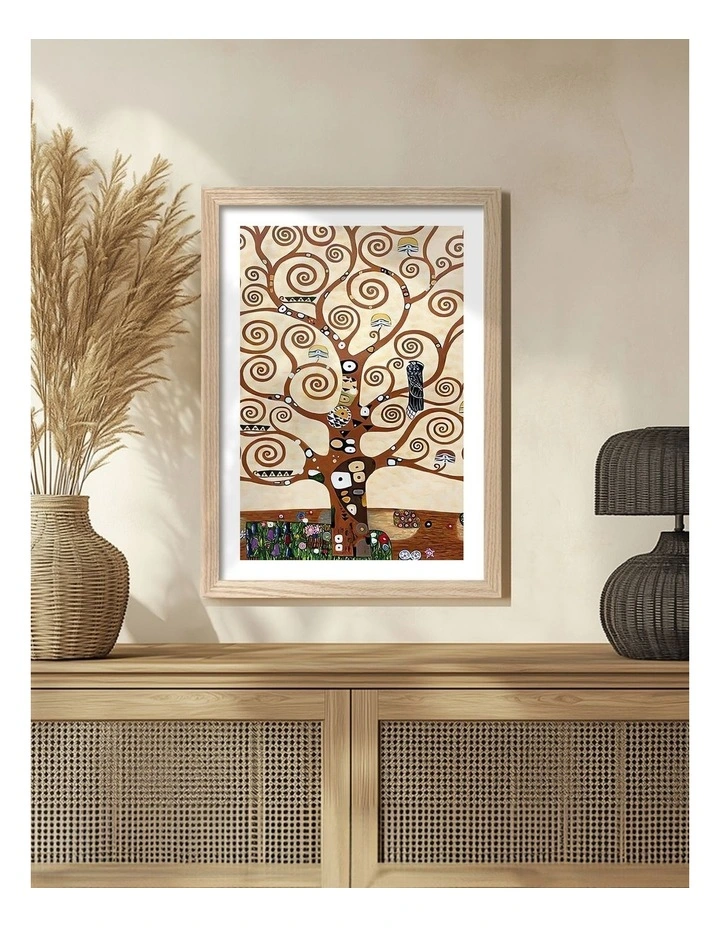Australian Made The Tree of Life (Klimt) Art Print Natural Frame image 2