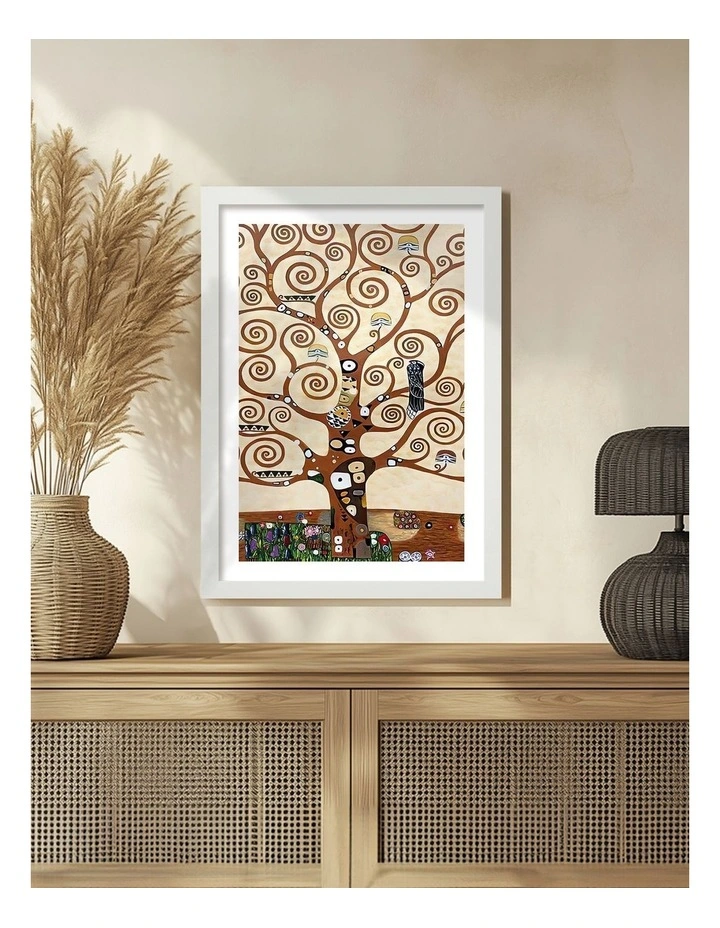 Australian Made The Tree of Life (Klimt) Art Print White Frame image 2