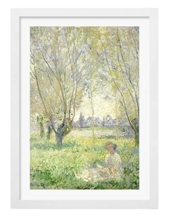 Australian Made Under the Willows (Monet) Art Print White Frame