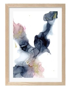 Australian Made Up in Smoke Art Print Frame in Natural