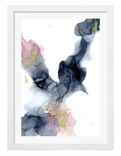 Australian Made Up in Smoke Art Print Frame in White