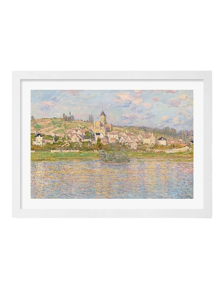 Australian Made Vetheuil (Monet) Art Print Frame in White image 1
