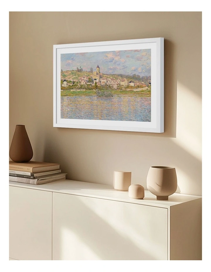 Australian Made Vetheuil (Monet) Art Print Frame in White image 2