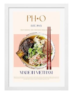 Australian Made Vietnamese Noodle Delight Art Print Frame in White