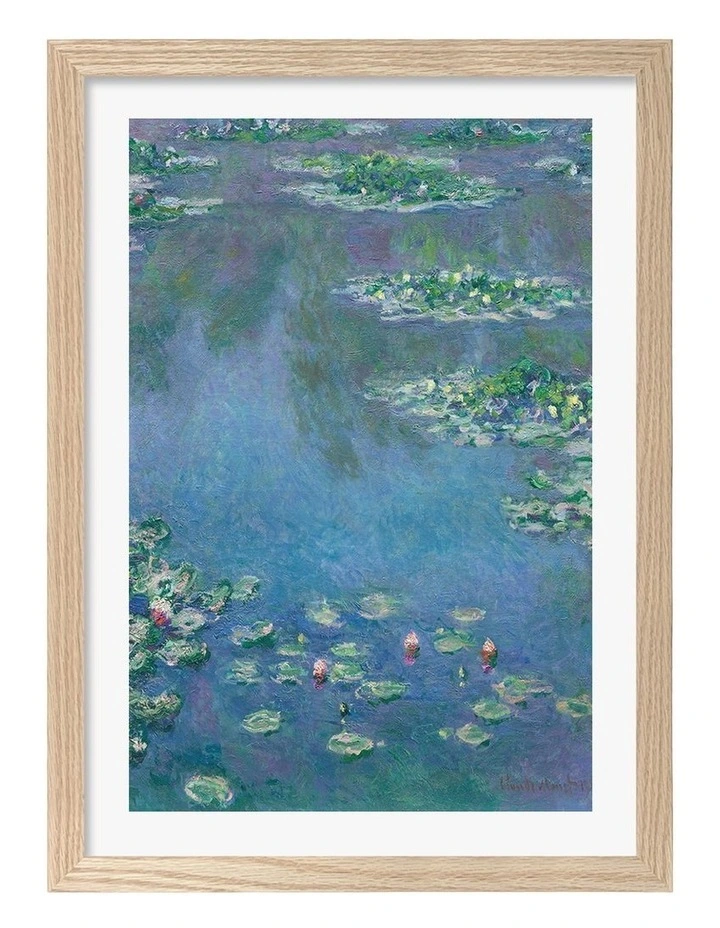Australian Made Water Lilies 1906 (Monet) Art Print Frame in Natural image 1