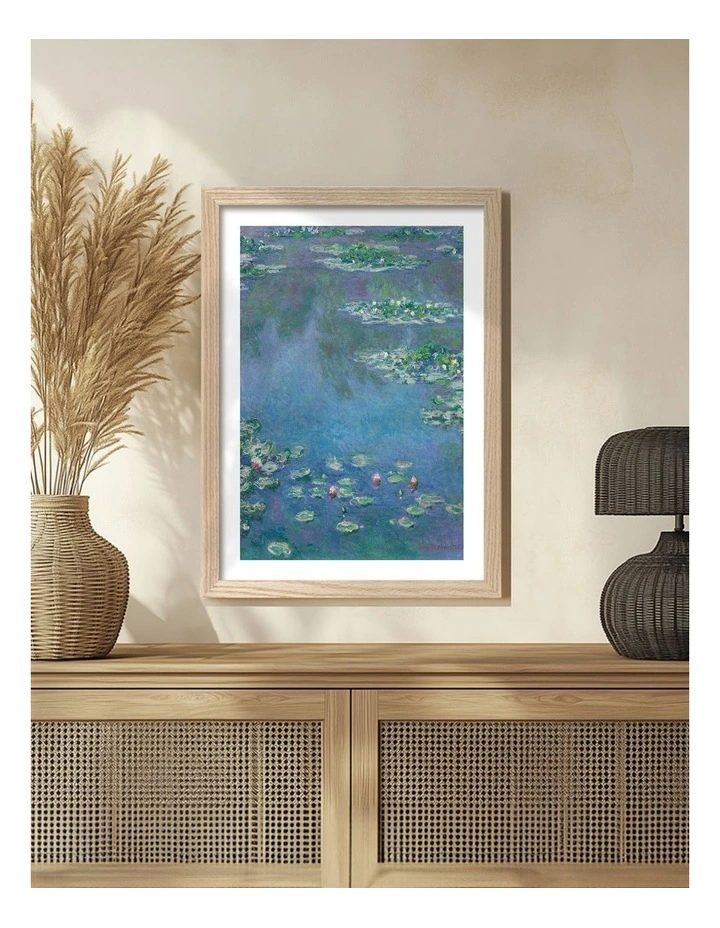 Australian Made Water Lilies 1906 (Monet) Art Print Frame in Natural image 2