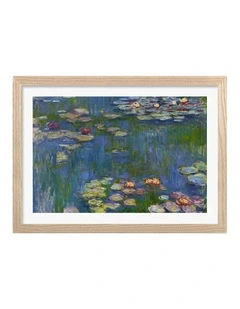 Australian Made Water Lilies 1916 (Monet) Art Print Frame in Natural