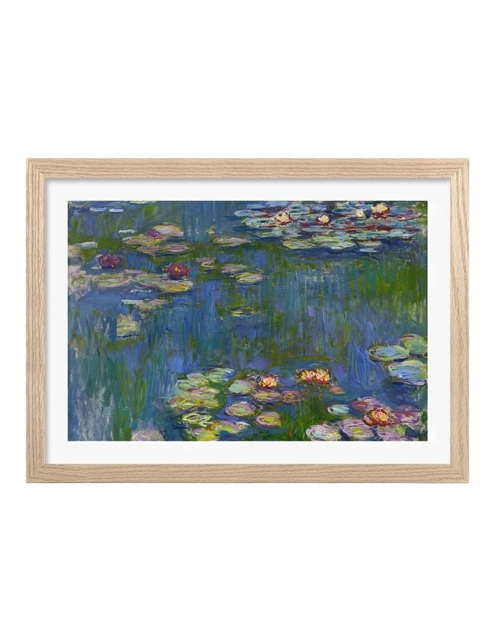 Australian Made Water Lilies 1916 (Monet) Art Print Frame in Natural image 1