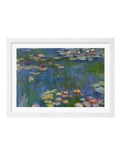 Australian Made Water Lilies 1916 (Monet) Art Print Frame in White