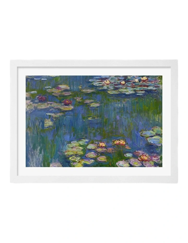 Australian Made Water Lilies 1916 (Monet) Art Print Frame in White image 1