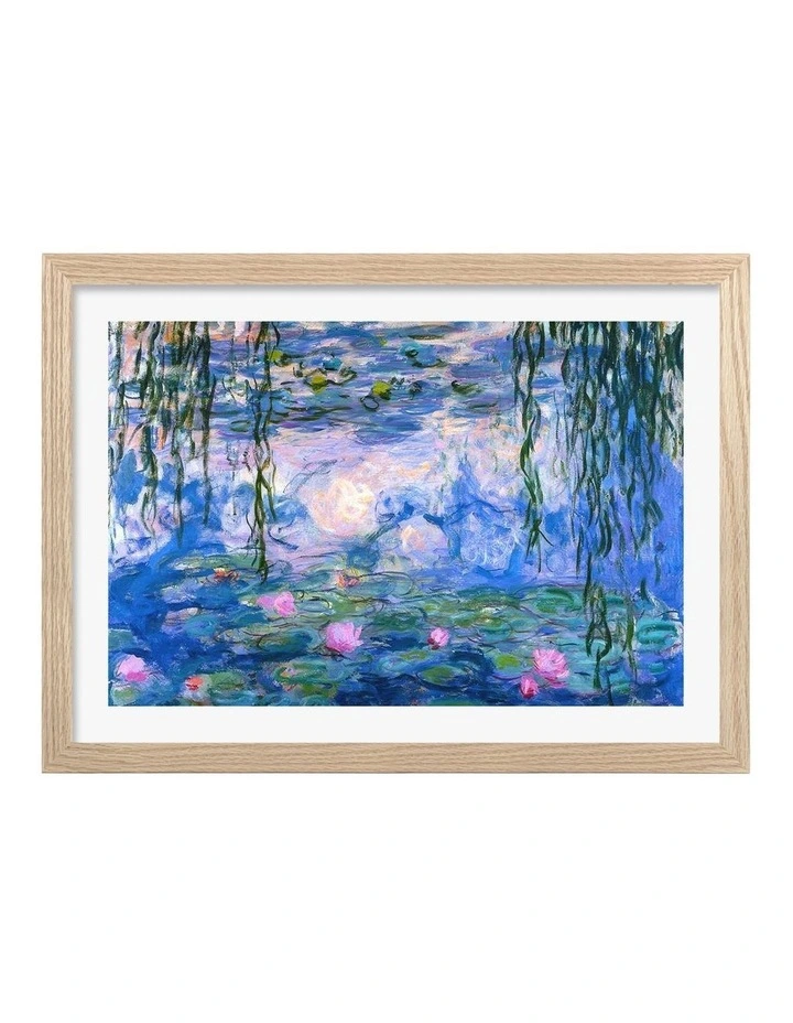 Australian Made Water Lilies 1919 (Monet) Art Print Frame in Natural image 1