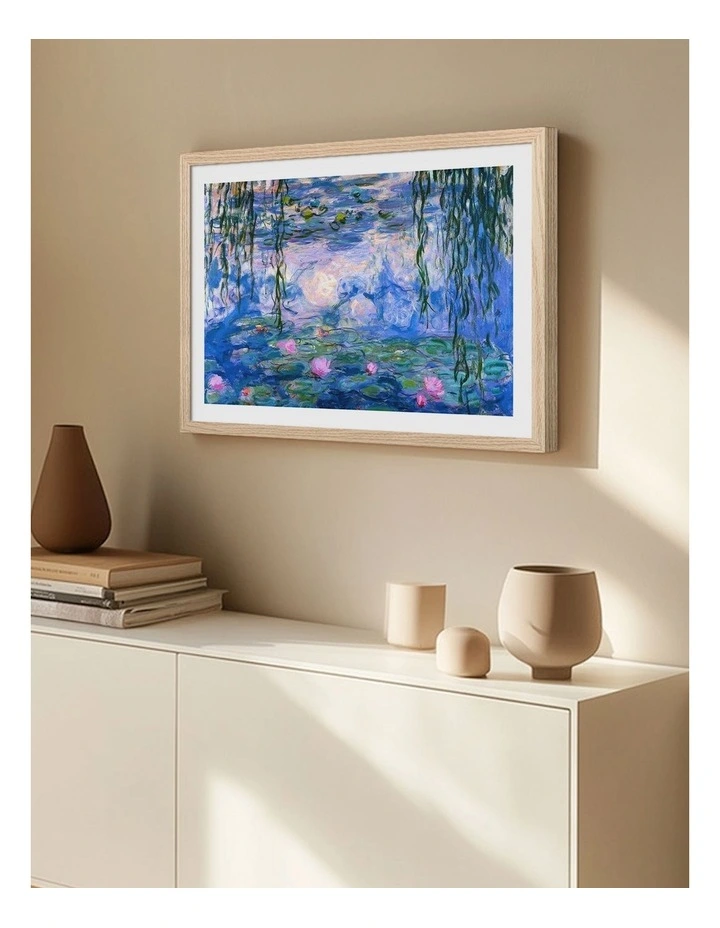 Australian Made Water Lilies 1919 (Monet) Art Print Frame in Natural image 2