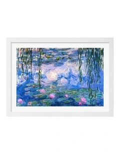 Australian Made Water Lilies 1919 (Monet) Art Print Frame in White