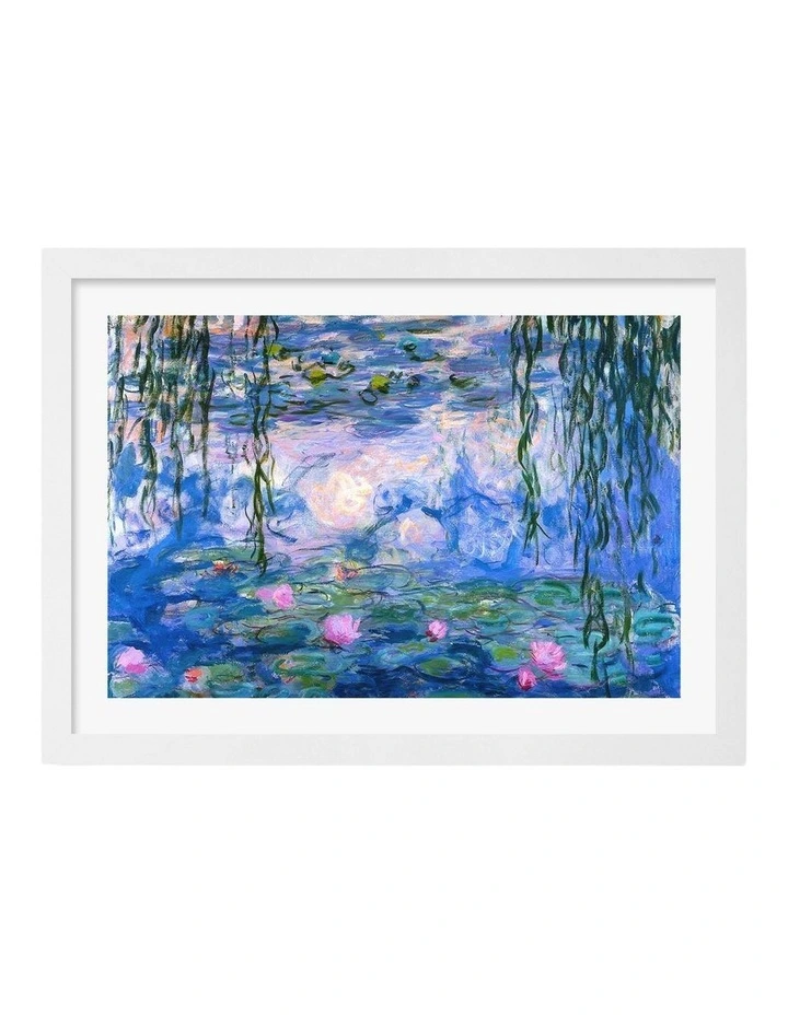 Australian Made Water Lilies 1919 (Monet) Art Print Frame in White image 1