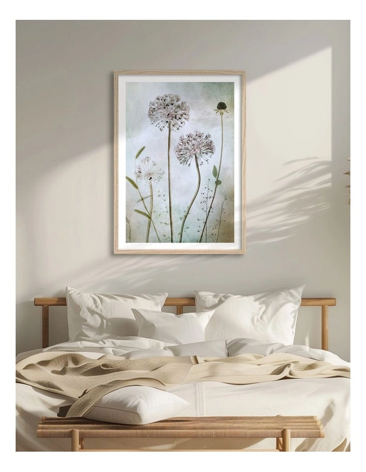 Australian Made Allium Art Print Natural Frame image 2