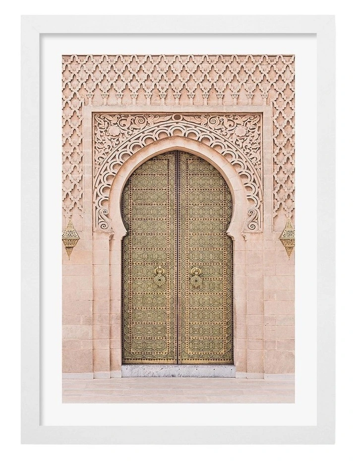 Australian Made Boho Door Art Print White Frame image 1