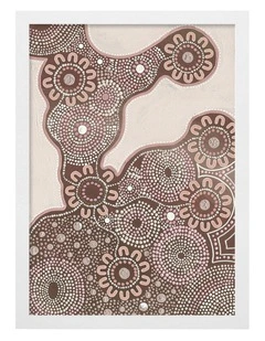 Australian Made Building Strong Foundations Part 1 Clay Aboriginal Art Print White Frame