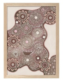 Australian Made Building Strong Foundations Part 2 Clay Aboriginal Art Print Natural Frame