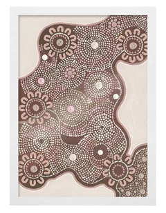 Australian Made Building Strong Foundations Part 2 Clay Aboriginal Art Print White Frame