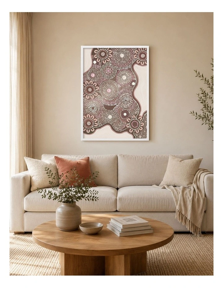Australian Made Building Strong Foundations Part 2 Clay Aboriginal Art Print White Frame image 2