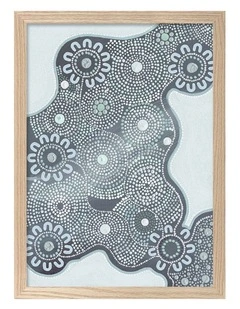 Australian Made Building Strong Foundations Part 2 Sky Aboriginal Art Print Natural Frame