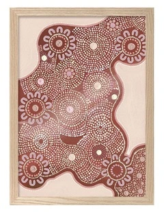 Australian Made Building Strong Foundations Part 2 Sun Aboriginal Art Print Natural Frame