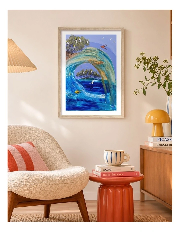 Australian Made Coastal Dream Wave Art Print Natural Frame image 2