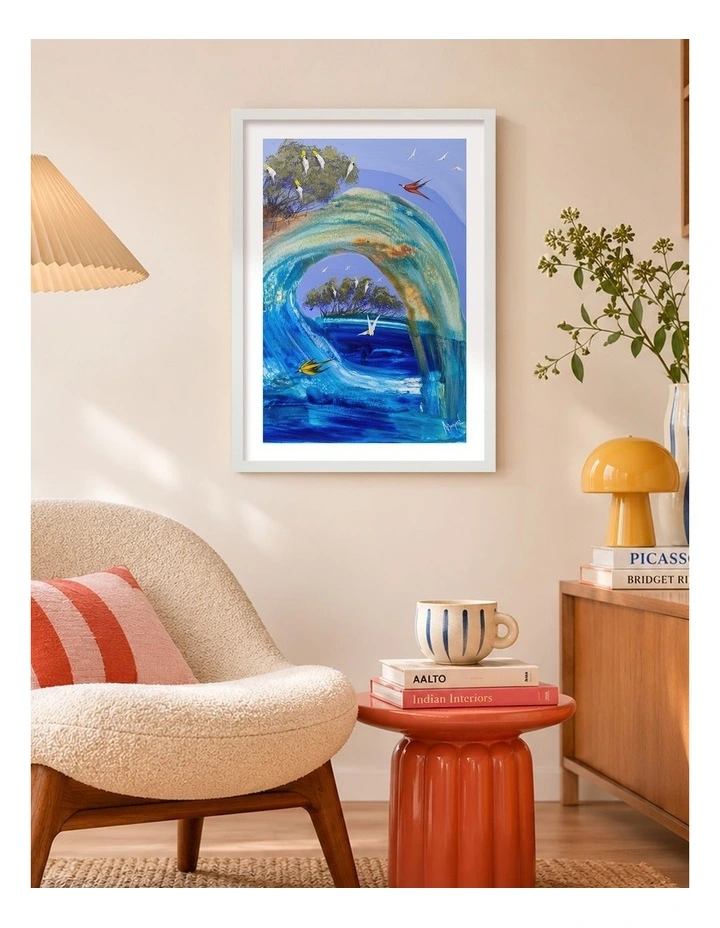 Australian Made Coastal Dream Wave Art Print White Frame image 2
