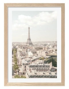 Australian Made Eiffel Tower Over Paris Art Print Natural Frame