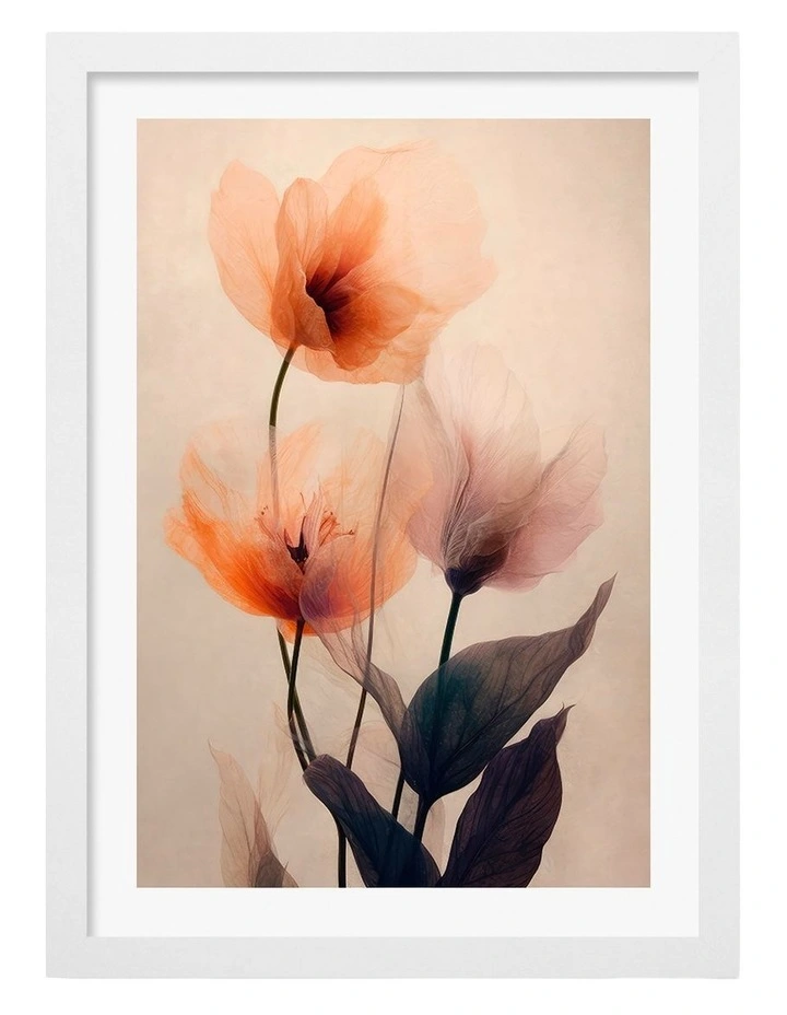 Australian Made Ethereal Blossoms Art Print White Frame image 1