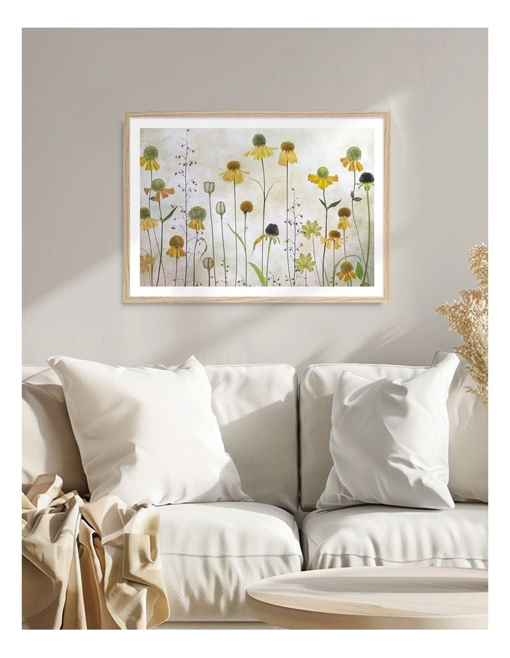 Australian Made Helenium Art Print Natural Frame image 2
