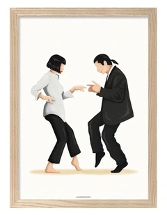 Australian Made Iconic Couple Dance Art Print Natural Frame