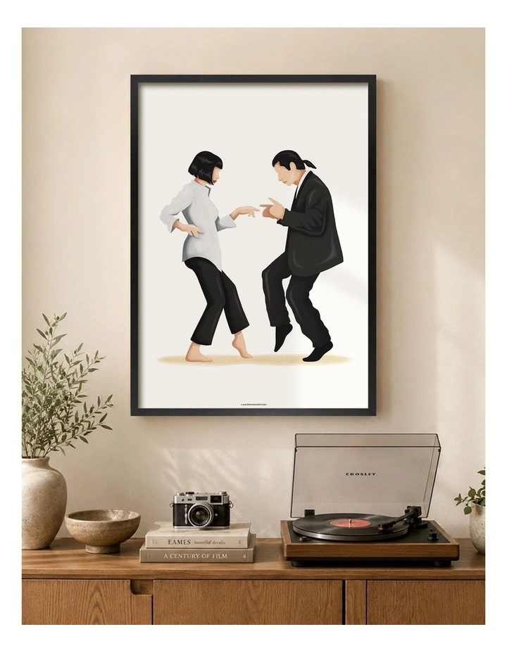 Australian Made Iconic Couple Dance Art Print White Frame image 2