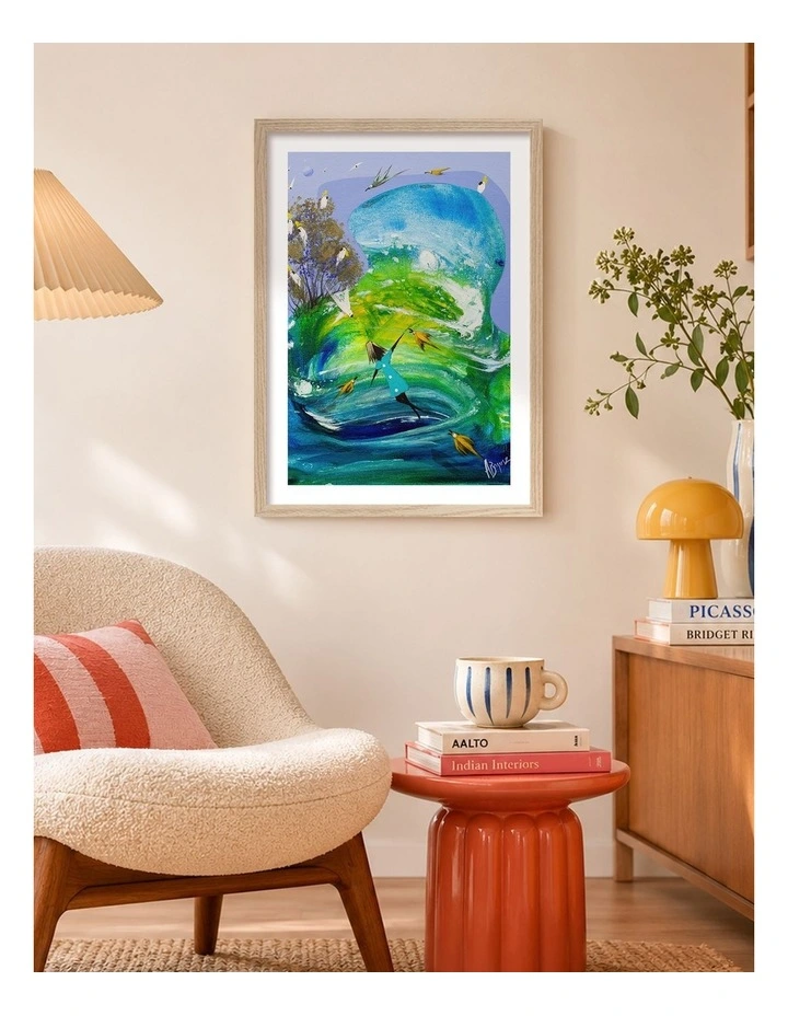 Australian Made Joyful Spirit Flight Art Print Natural Frame image 2