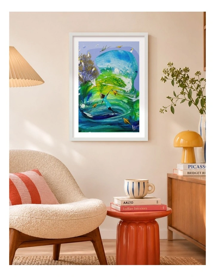 Australian Made Joyful Spirit Flight Art Print White Frame image 2