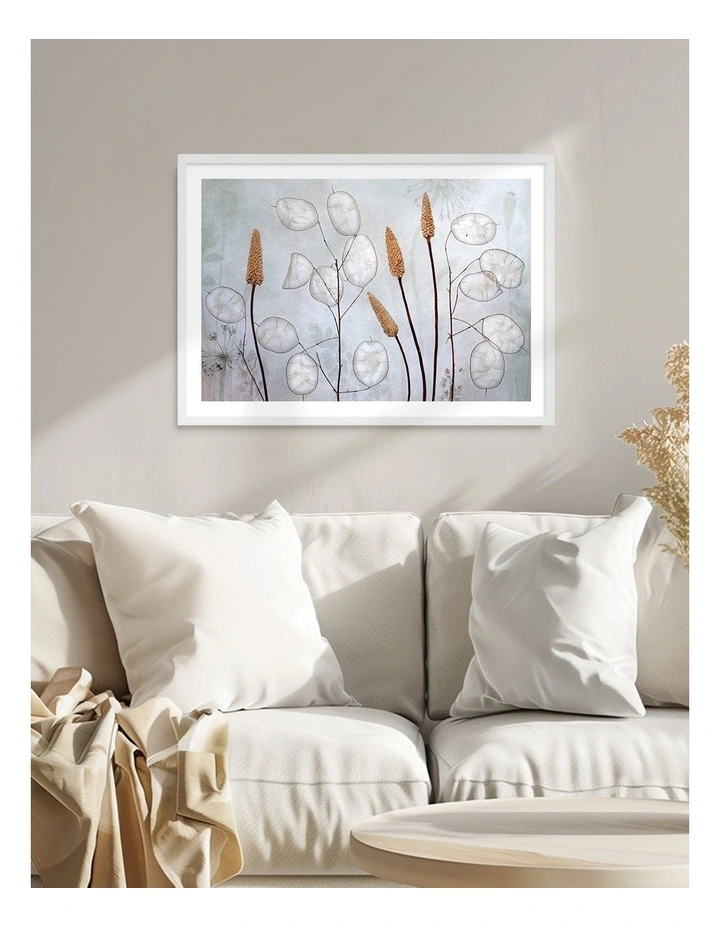 Australian Made Lunaria Art Print White Frame image 2
